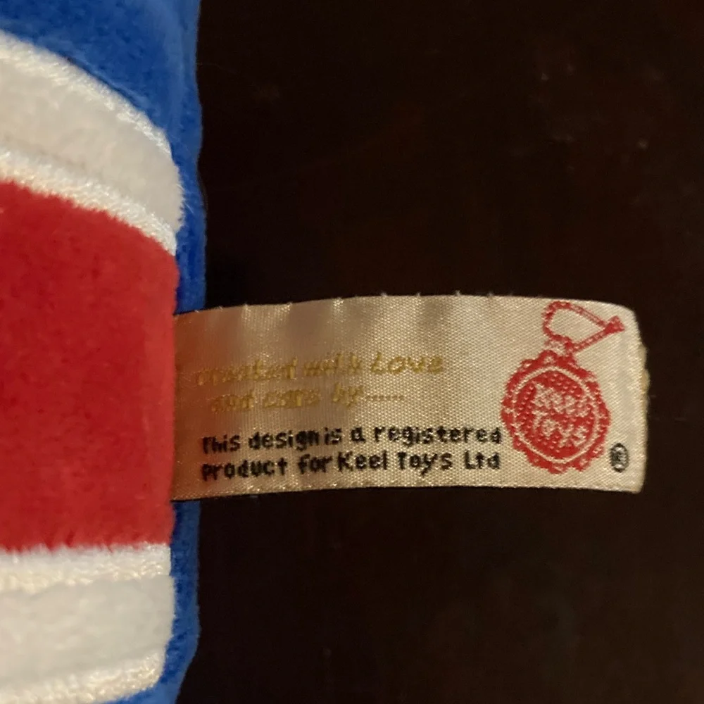 Bulldog Union Jack Dog Pillow - Blue, Red, and Tan